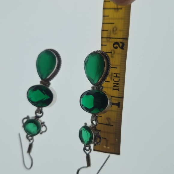 Nwot! Natural emerald and green tourmaline 925 silver - Picture 7 of 9